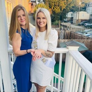 TCEC White Jacquard Puff Sleeve Mini Dress Size Medium